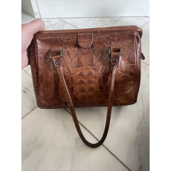 Tano, Brown Crocodile Leather Handbag - Picture 8 of 8